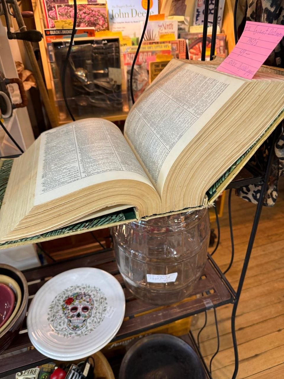 Detail of an open giant dictionary from the 1930s